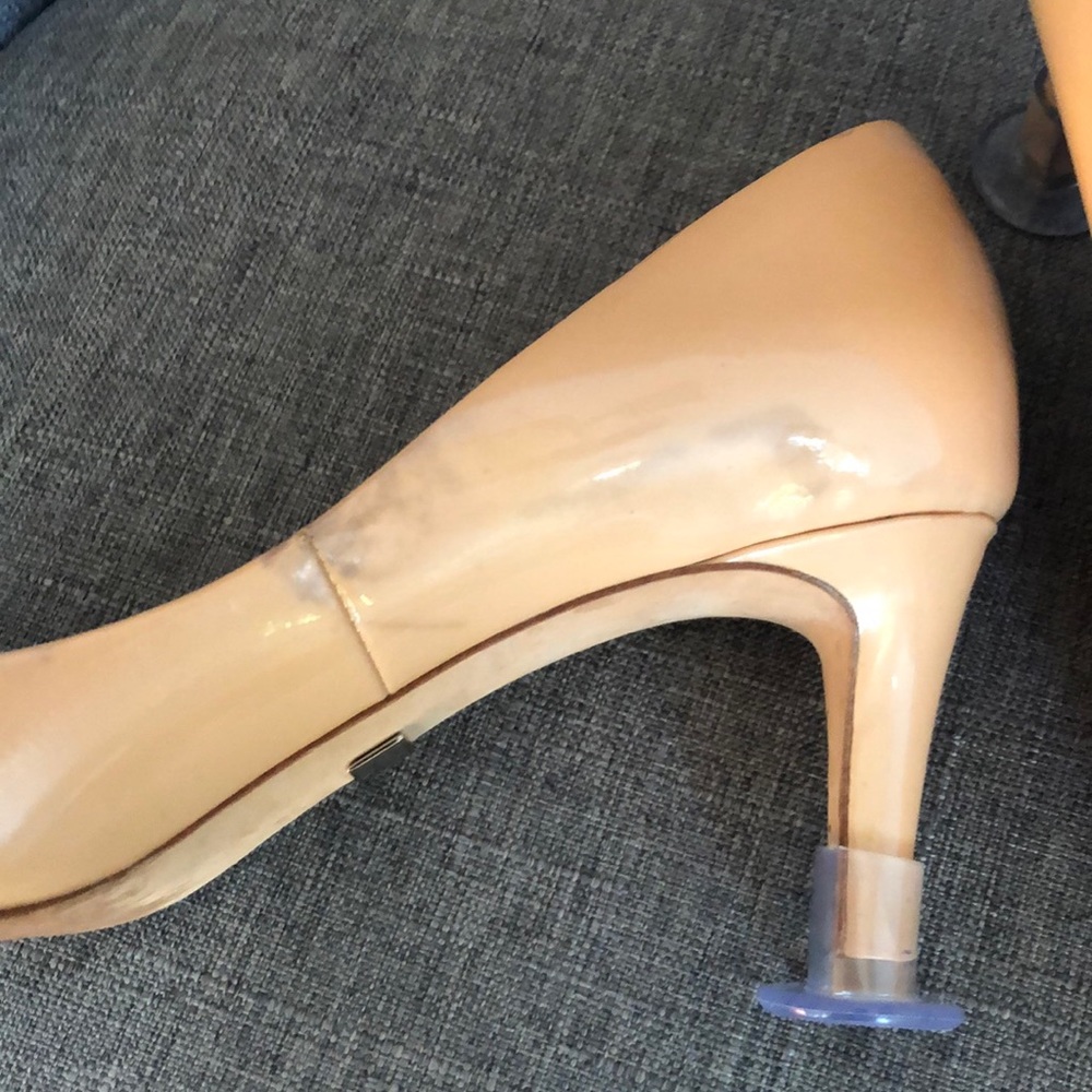 Badgley Mishka Patent Leather Heels Nude 8.5M - Picture 8 of 10